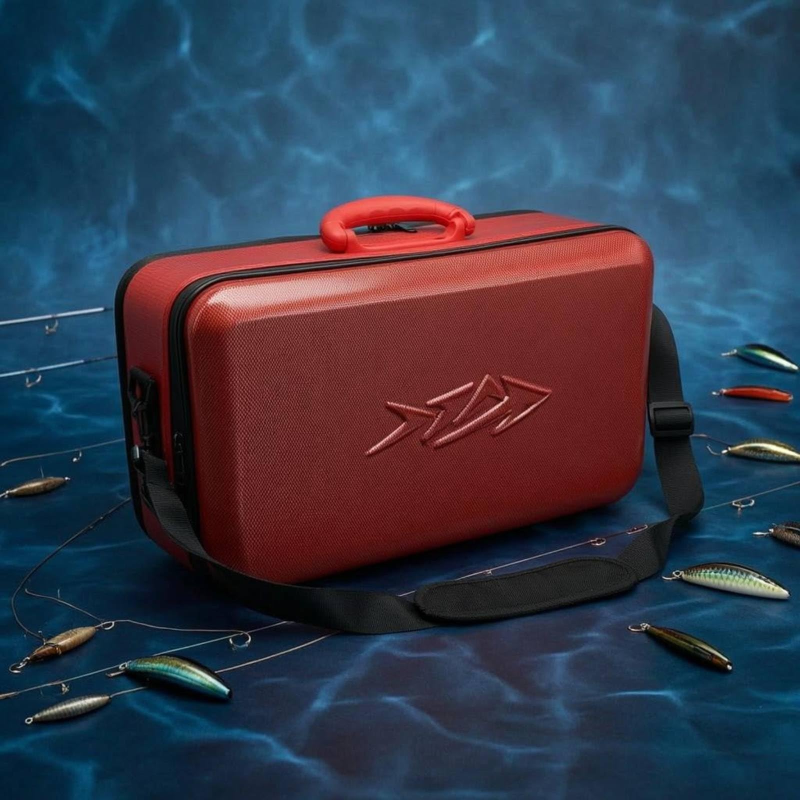 Baoblaze Contenedor para Carrete de Pesca Estuche Organizador Maletín Caja Rígida con Protección Acolchada para Carretes y Señuelos Cierre Perimetral y Asa Adecuado para Viaje Pesca en Armario