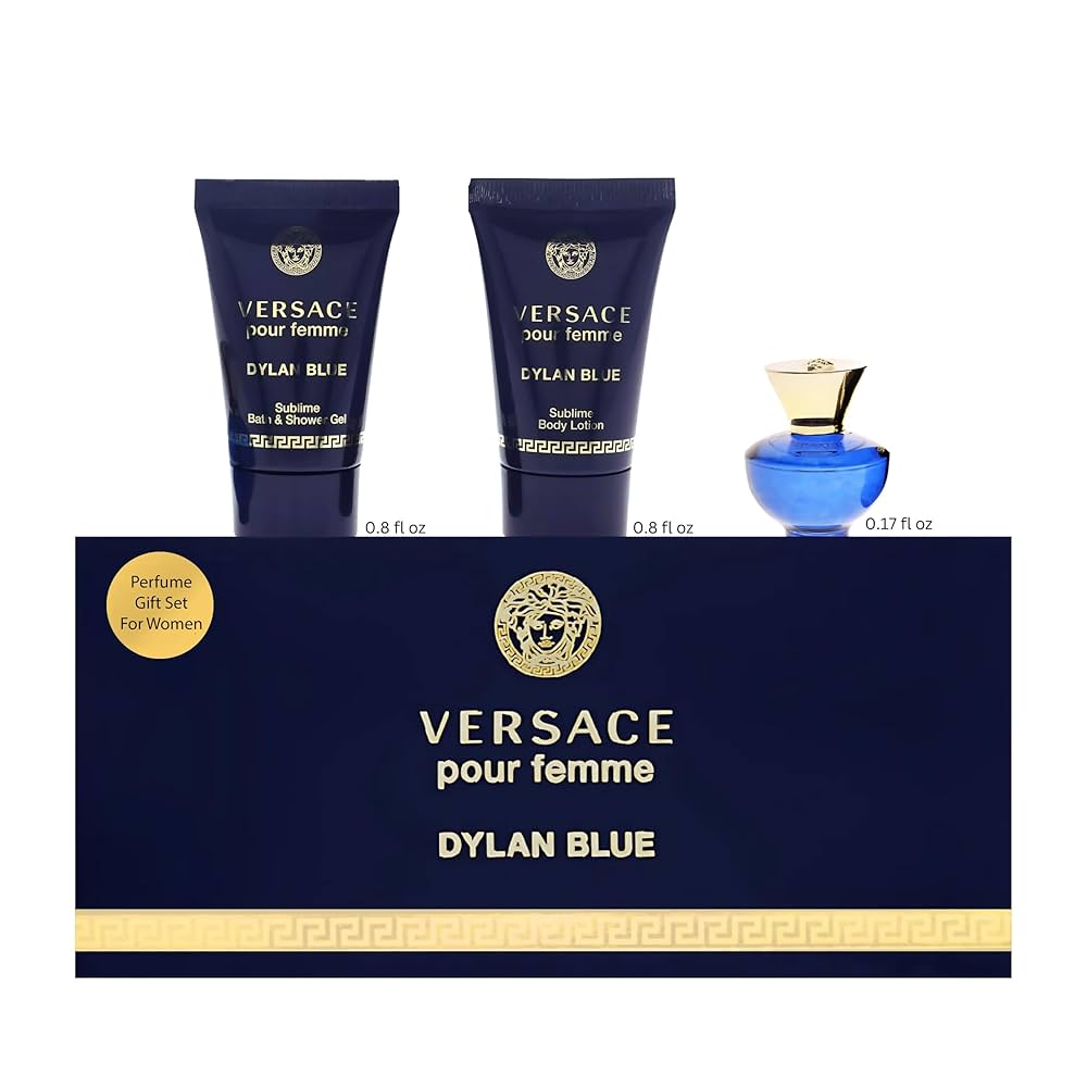 ヴェルサーチ ディランブルー 3点 ギフトセット Versace Dylan Blue Pour Homme Cologne GIft Set for Men, 3