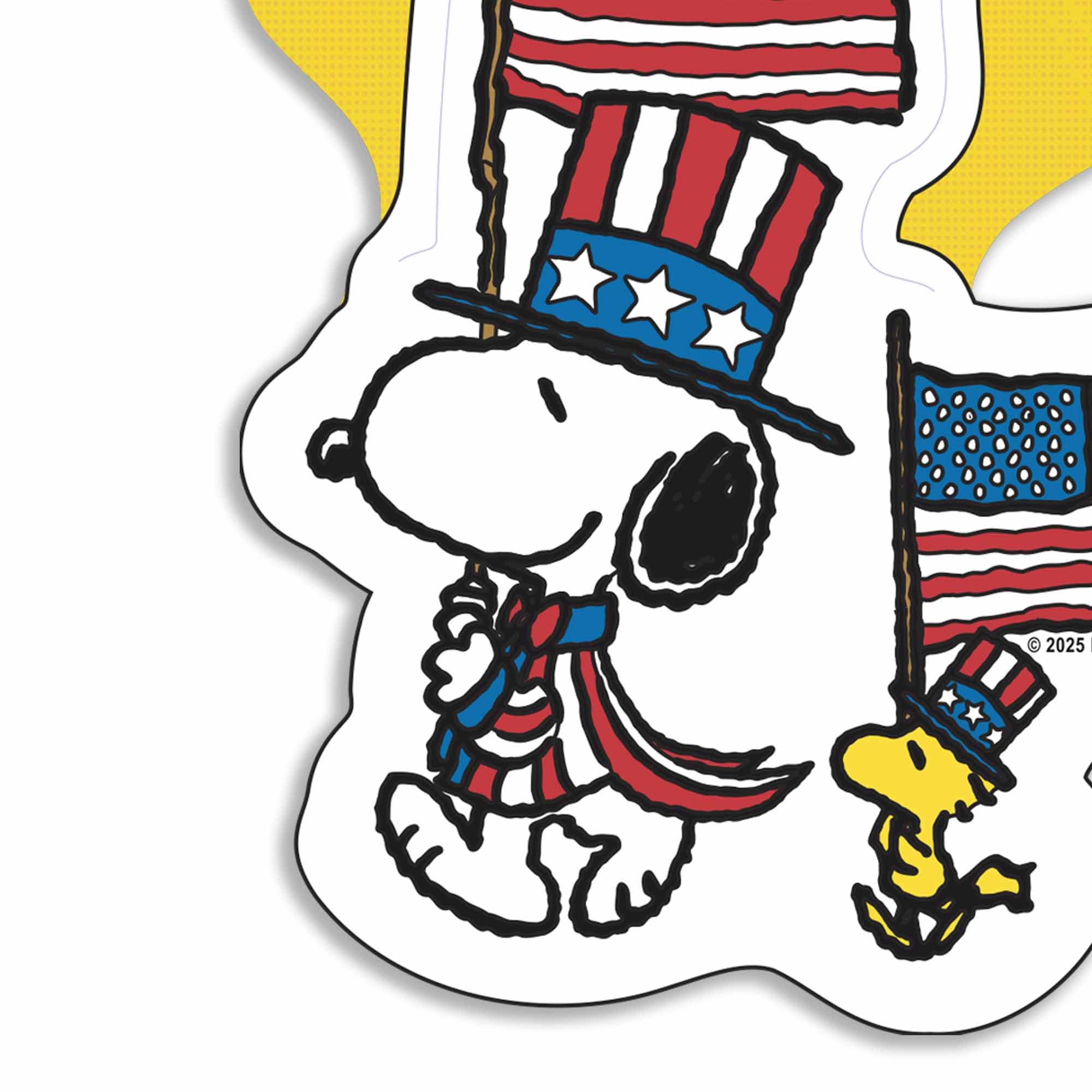 Amazon.com: Peanuts Snoopy Patriotic American Flag Adhesive Vinyl