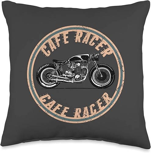 Cafe Racer Biker Men Women Adult Teens Boys Girls Kids Youth Throw Pillow, 16x16, Multicolor