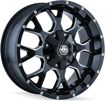 MAYHEM WARRIOR 8015 GLOSS BLACK MILLED 17X9 8-170 18MM 125.2MM