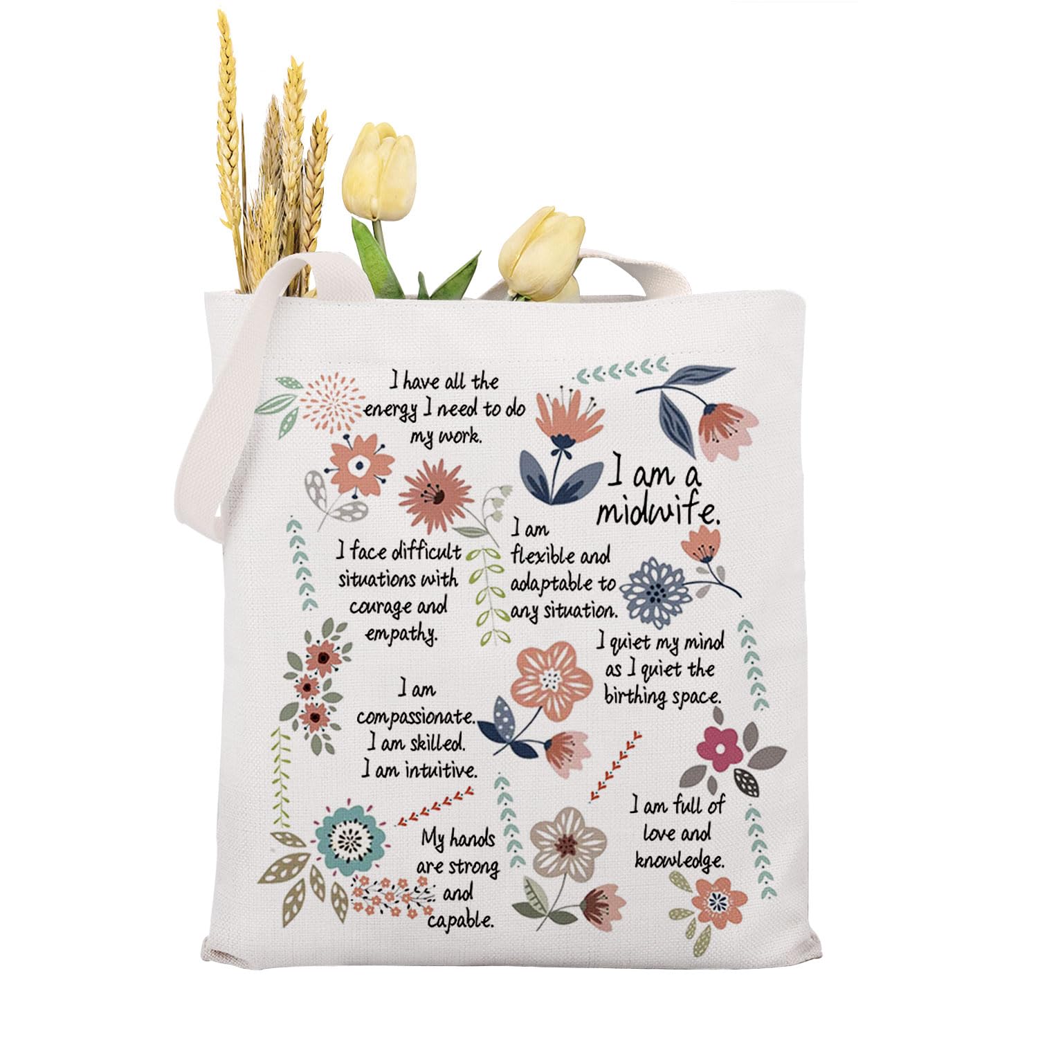 MAOFAED Midwife Canvas Tote Bag For OB Nurse, Obstetrician, Gynecologist Thank You Gift