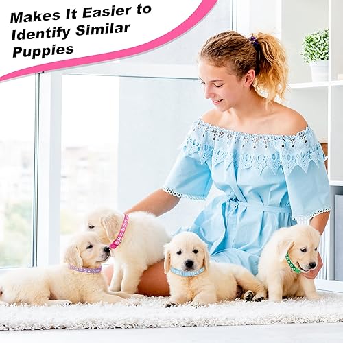 Miniatura 7 de BOUMUSOE 18 collares ajustables para cachorros, collares de nailon suave para identificación de cachorros con hebilla de seguridad de liberación