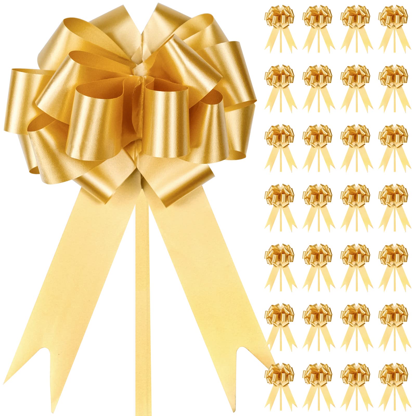 10 Fiocchi Regalo Oro Con Nastro – Grandi, Decorativi E Facili Da Usare