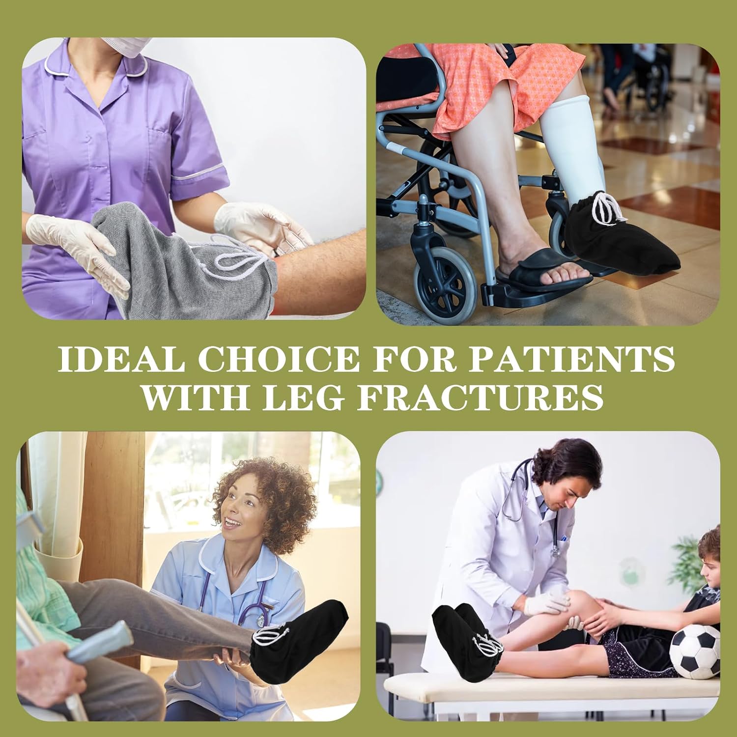 2PCS Cast Sock Cover for Foot, Adjustable Drawstring Leg Cast Sock, Toe Cover Socks Leg Casts Covers Below the Knee, Plaster Socks for Feet, Suitable for Men and Women