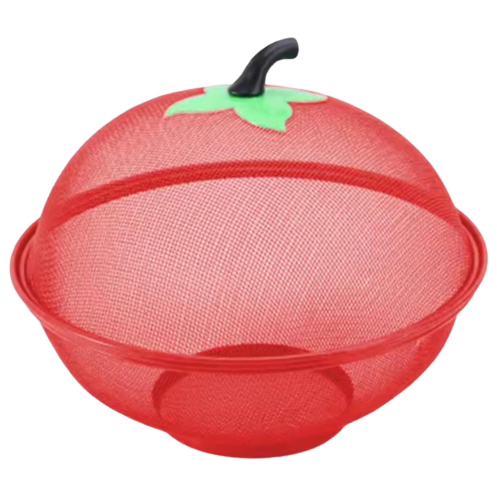 Bol à fruits avec couvercle, panier à fruits en treillis métallique de 11 pouces avec fond surélevé, panier alimentaire élégant et fonctionnel pour la cuisine, rouge
