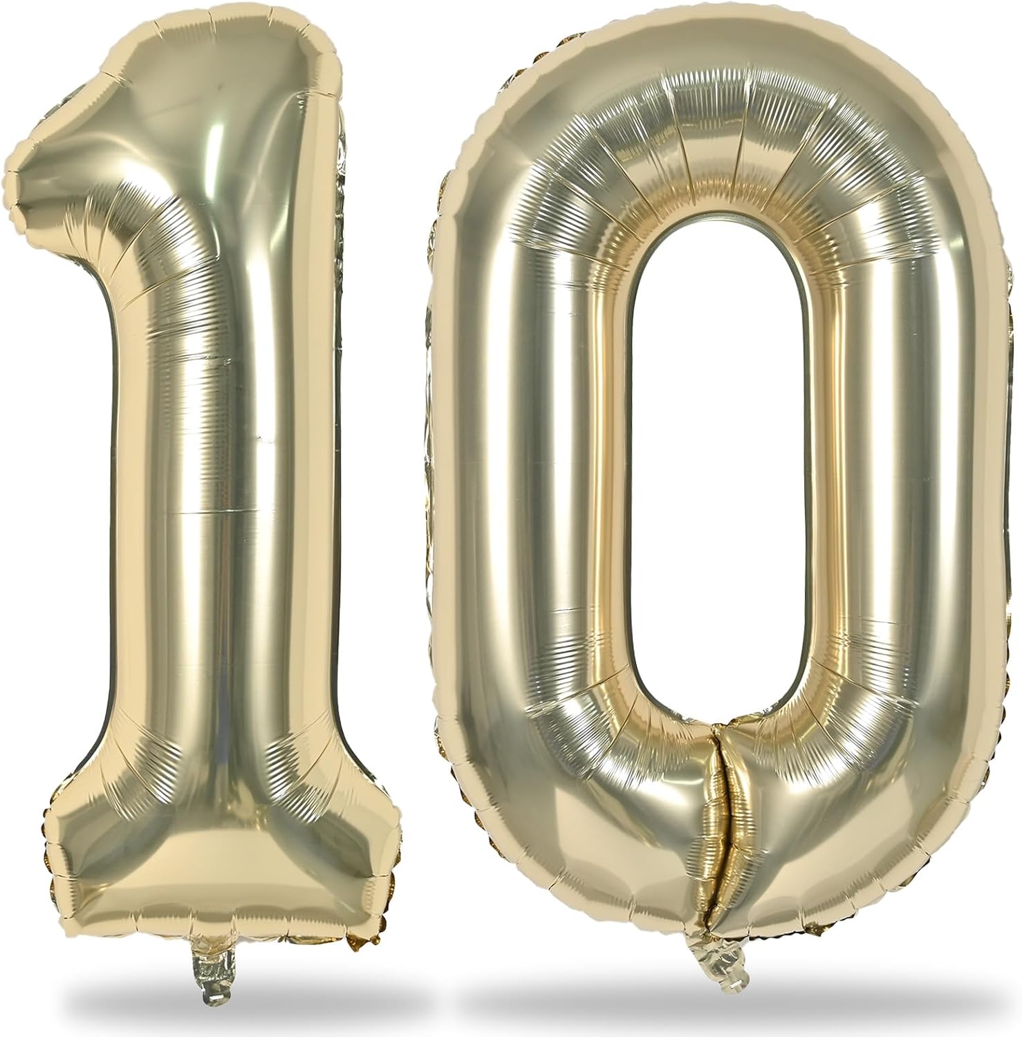 Champagne Gold Number 10 Balloons for 10th Birthday