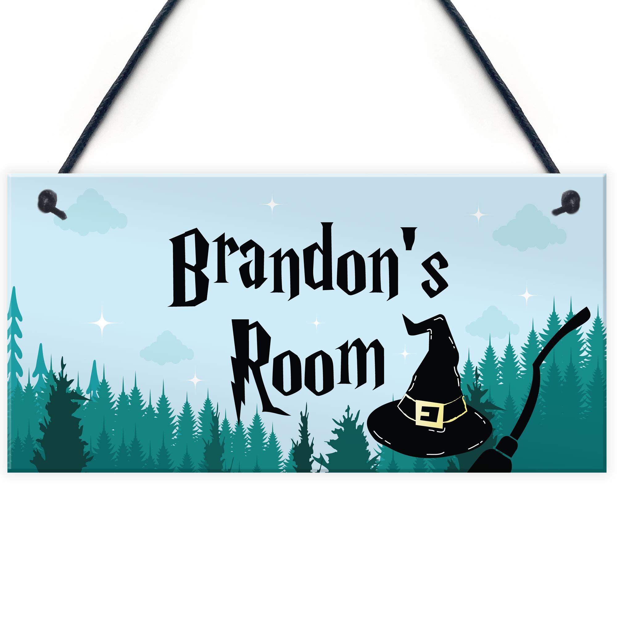 Red Ocean Personalised Name Boys Girls Room Plaque Sign Wizard Magic Theme Novelty Gift For Daughter Son