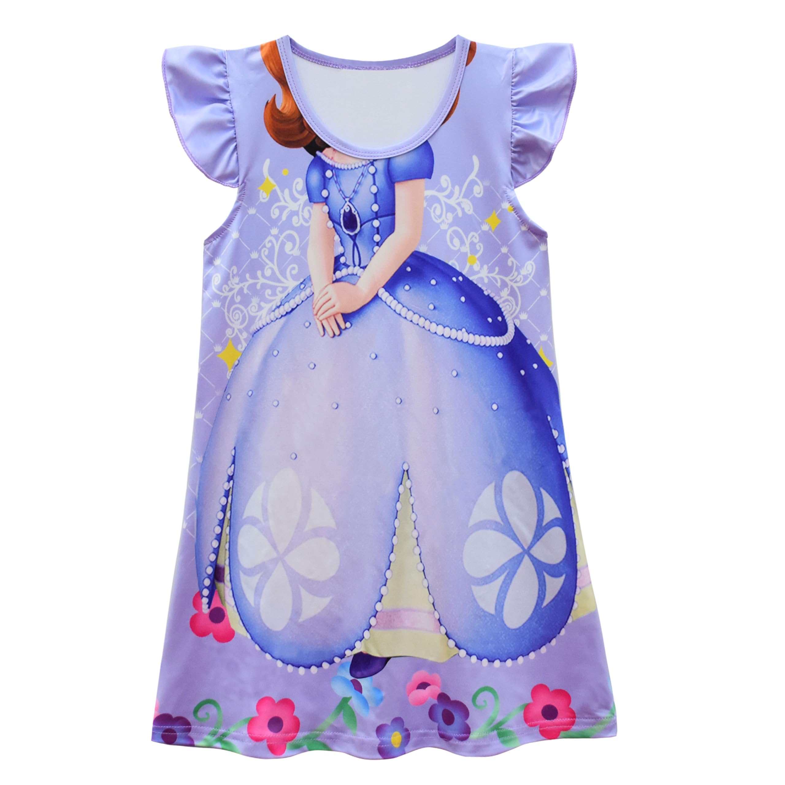 AOVCLKID Little Girls Princess Costume Girls Casual Cartoon Printed Dress