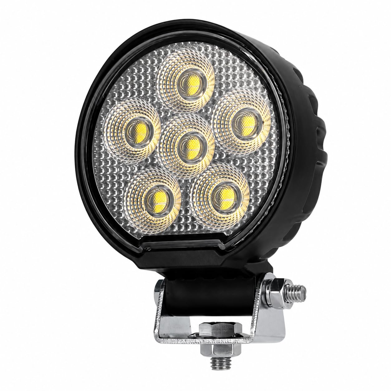 Arbeitsscheinwerfer LED 12V 24V für Traktor LKW Bagger, Rundes LED Arbeitslicht 24W 2400 Lumen Flutlicht, IP68 Wasserdicht, ECE R10, Aluminium Gehäuse, 6000K Kaltweiß