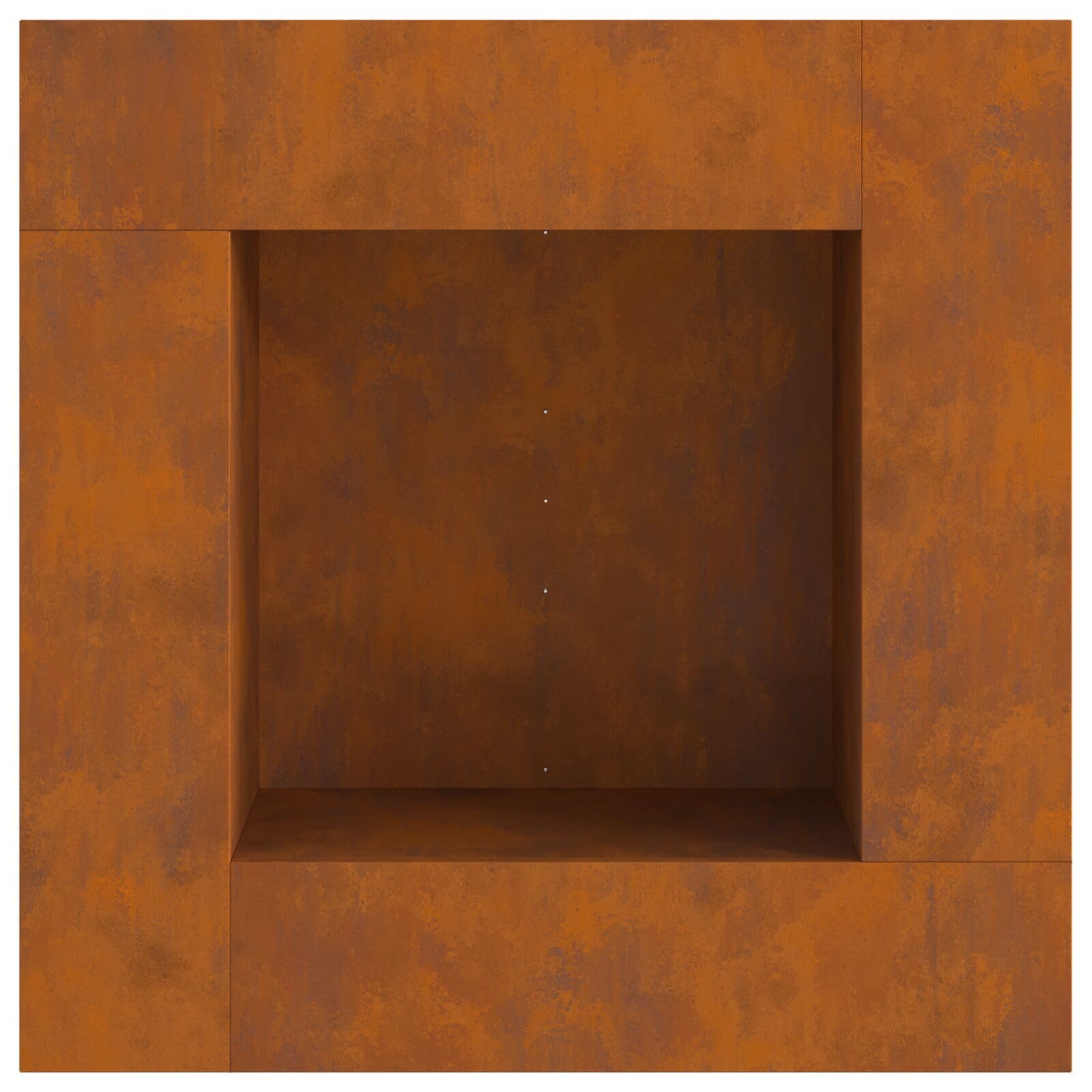 Kwadratowy palenisko ze stali corten 80x80x40 cm - 858921