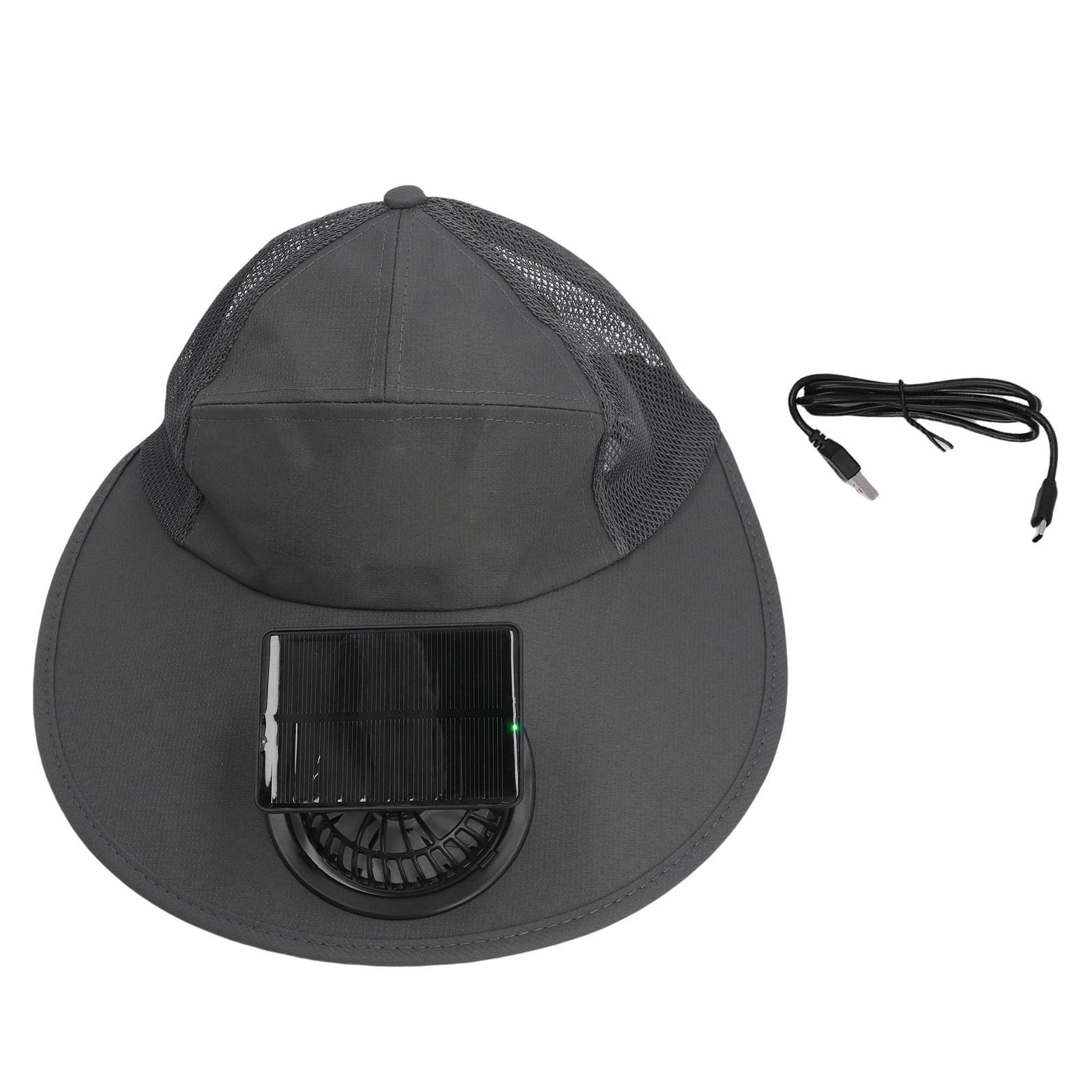 Chapeau de ventilateur solaire à large bord protection ultraviolets pêche outdoor