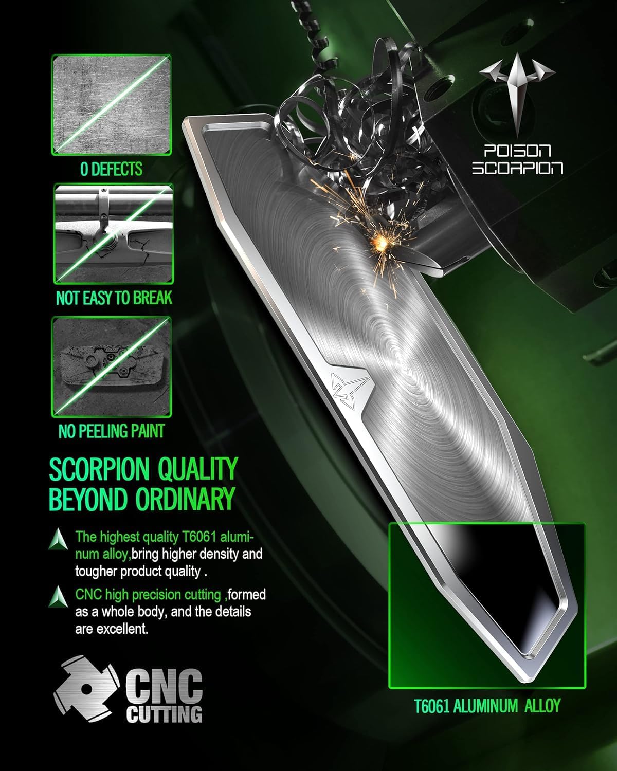 POISON SCORPION UTV Rear View Mirror, RZR Trail CNC Center Rearview Mirror Accessories 2883763 Compatible with 2020-2025 RZR PRO XP 4 / Turbo R/Trail S 900 1000 Sport