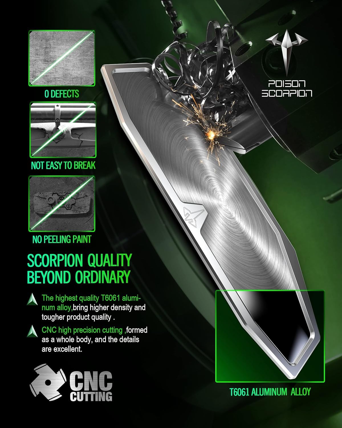 POISON SCORPION UTV Rear View Mirror, Ranger CNC Center Rearview Mirror CNC Accessories Compatible with 2015-2025 Defender HD8 HD9 HD10 / Ranger 500 570 900 1000 XP Midsize Crew EV ETX