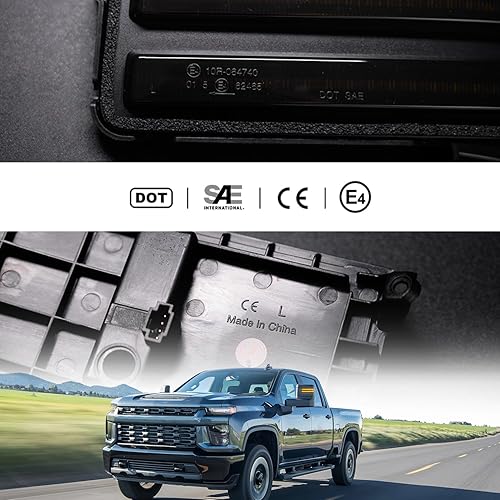 Miniatura 4 de Luces LED secuenciales de marcador de espejo lateral para Chevy Silverado GMC Sierra 2500HD 3500HD 3500HD, indicador de señal de giro ámbar y
