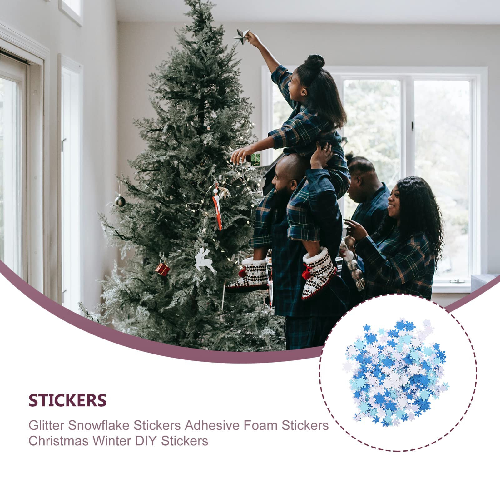 BESTonZON 2piezas Pegatinas De De Brillantes Para Decoración Navideña Autoadhesivas Para Manualidades Diy Fiestas De Invierno y Celebraciones Festivas