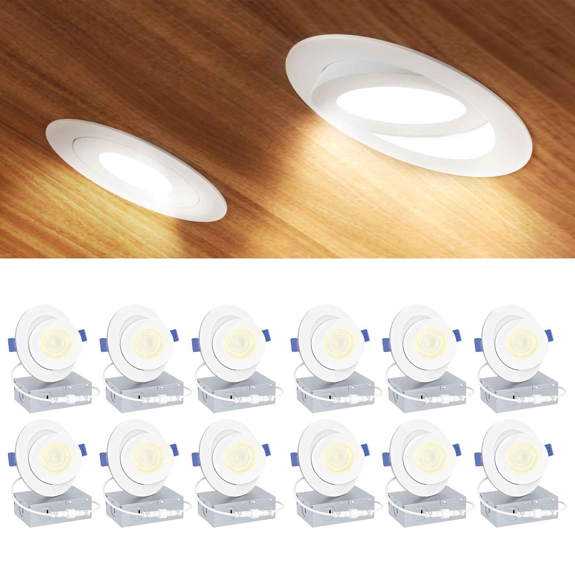 Ensenior 4" Gimbal LED Recessed Lights - 4 Pack -11