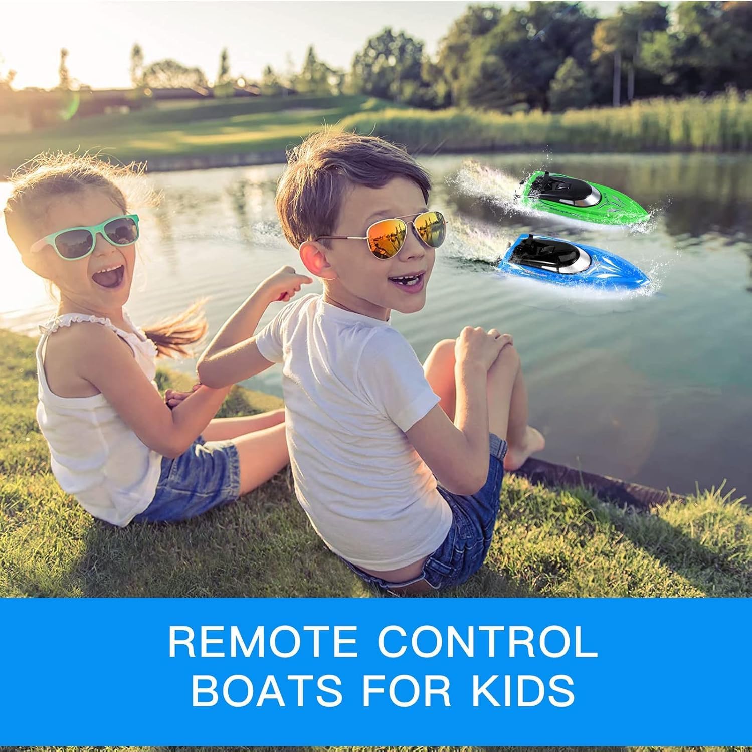 Aptliton 2-Pack Fast Self-Righting RC Boat, 20Mins Runtime 40-50m Range Claw-Streak Paint for Pool Lake Summer Toy Blue And Red - Image 7