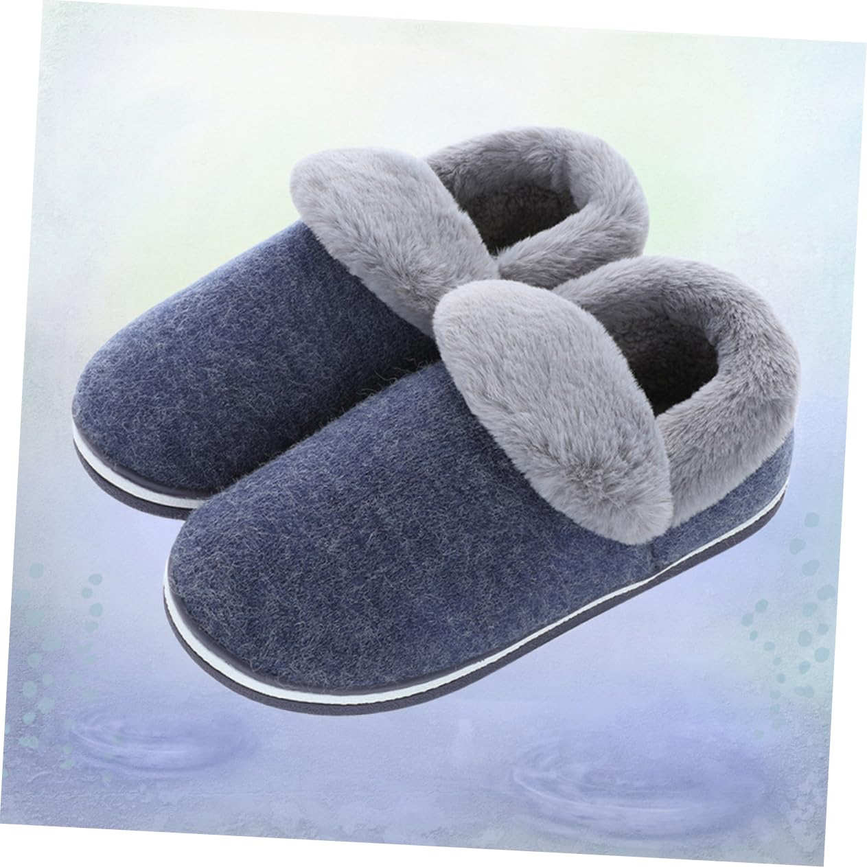 FOMIYES Pantofole Uomo Invernali Calde Tacco Spesse in Peluche Antiscivolo per Camera da Letto e Soggiorno
