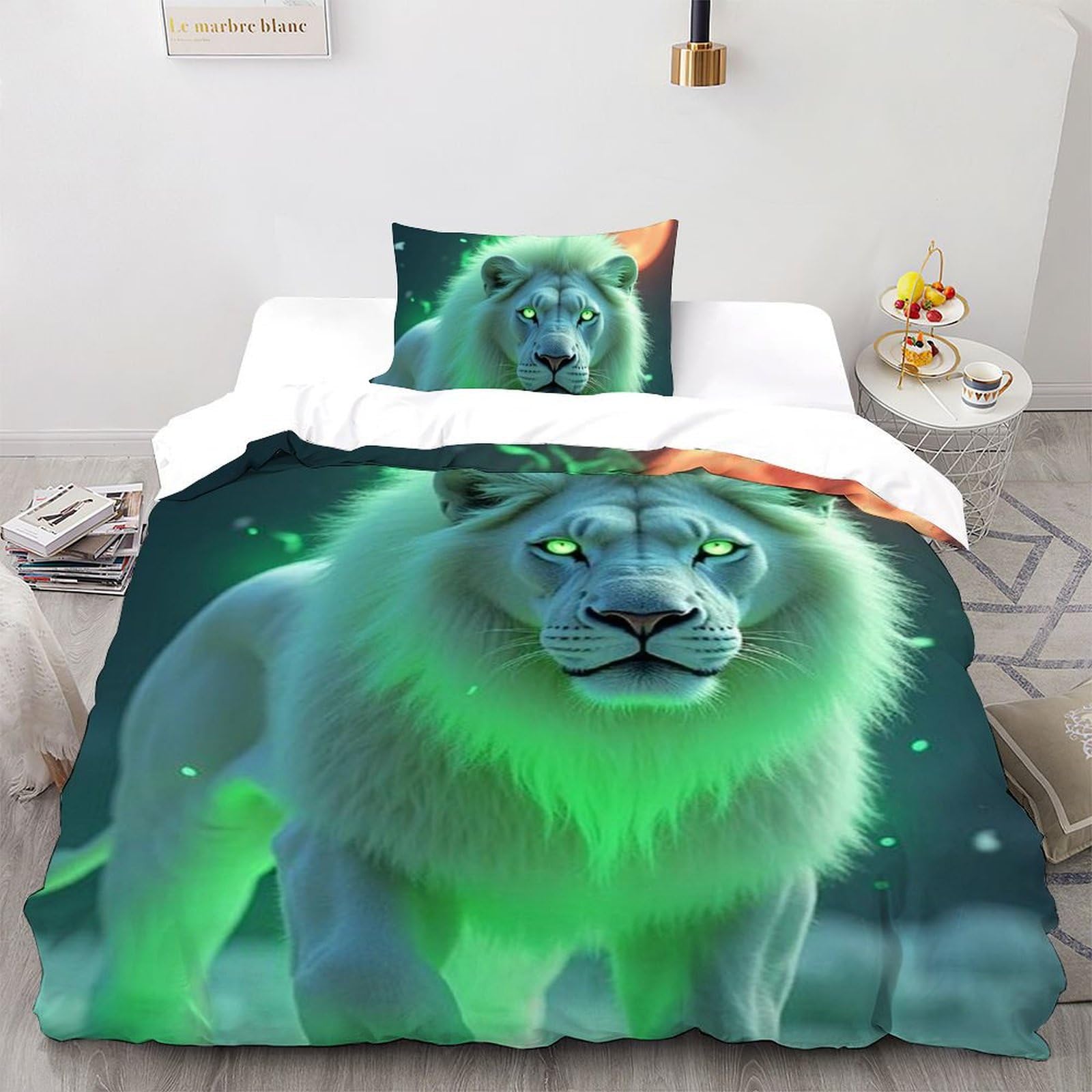 Housse de couette microfibre animauux facile à laver pour éviter la couette qui glisse du lit