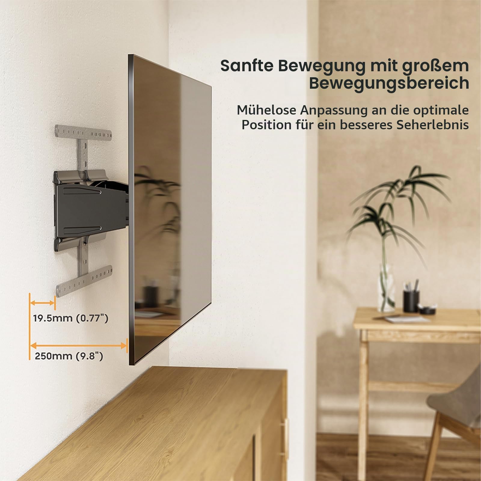 VALUE TV-Wandhalterung, Ultra-Slim, 43-90 Zoll, bis 50 kg