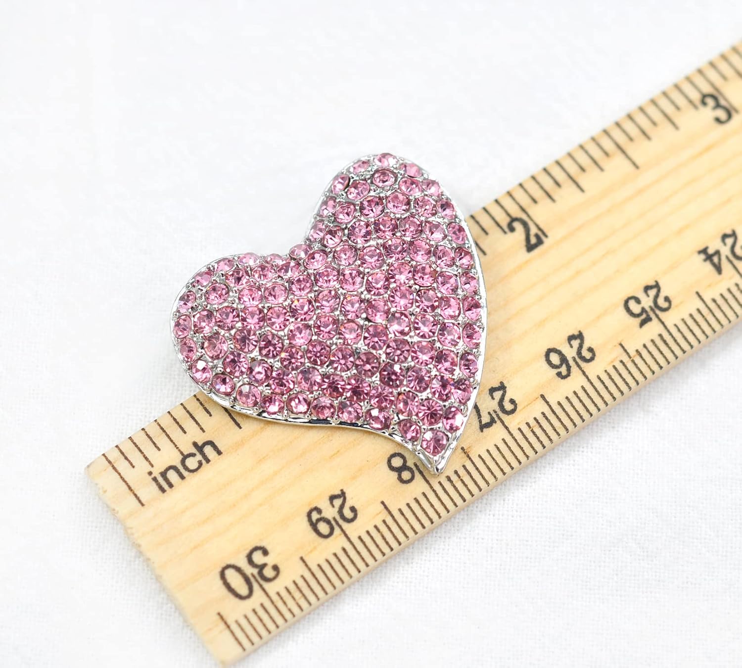 Gyn&Joy Silvery Tone Austrian Crystal Love Valentine Heart Brooch Pin BZ264 (Pink): Clothing, Shoes & Jewelry