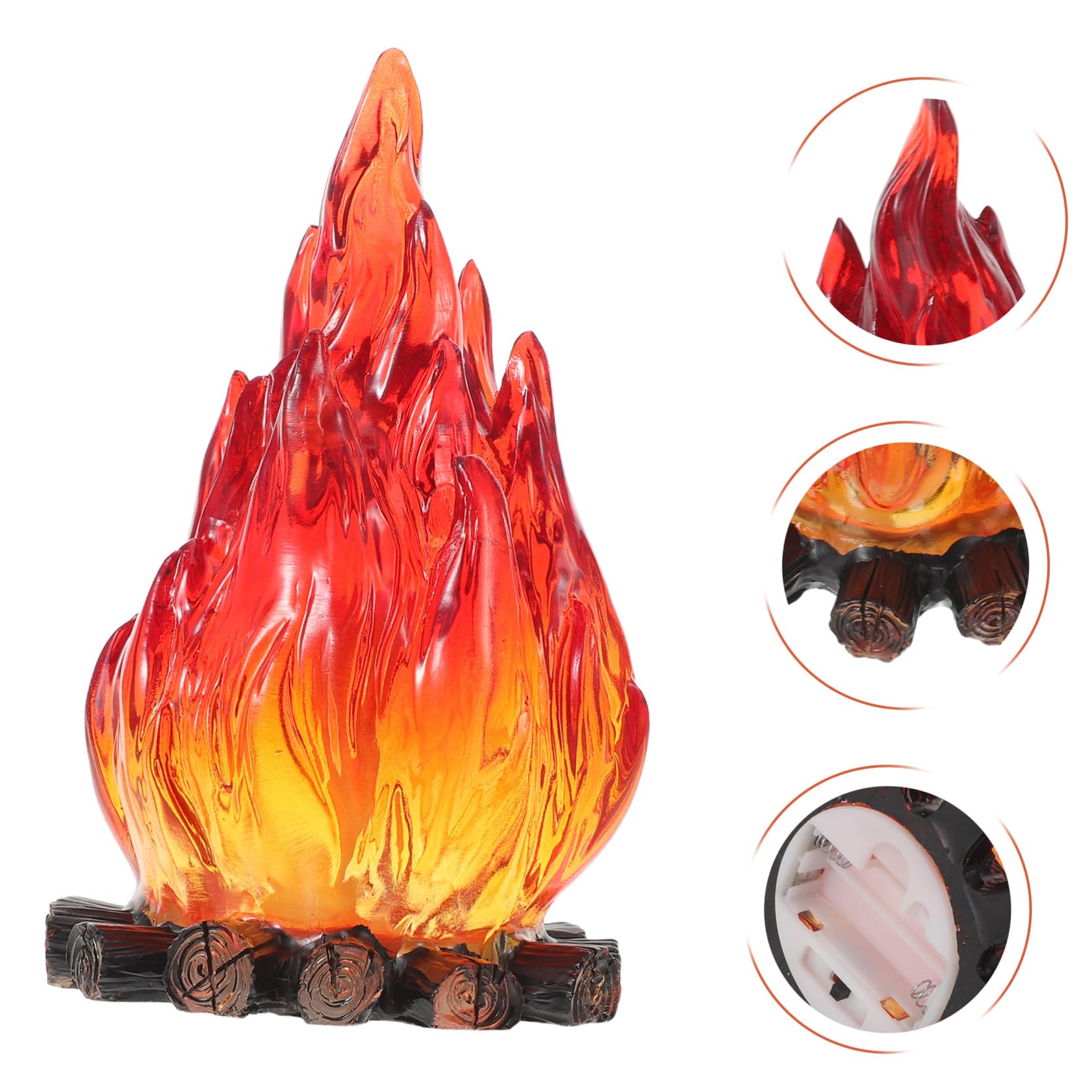 Zerodeko Luce Notturna Decorativa a Batteria senza Fili con Effetto Fiamma Finta Led, Lampada da Tavolo per Interni ed Esterni, Luce da Festa in Giardino e Decorazioni Natalizie per Scale