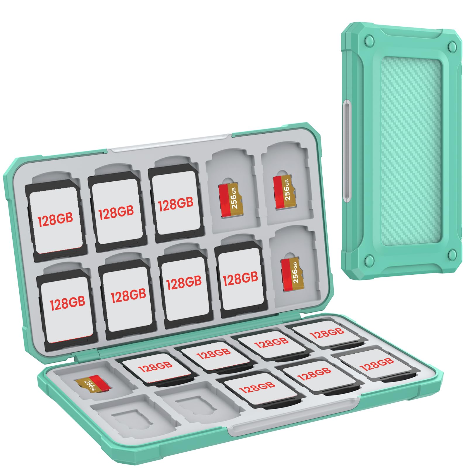 HEIYING SD Card Holder with 40 Precise Slots for SDXC SDHC Micro SD Cards