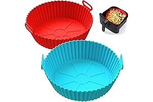 2 Pack Air Fryer Silicone Liner - 8" Premium Reusable BPA Free...