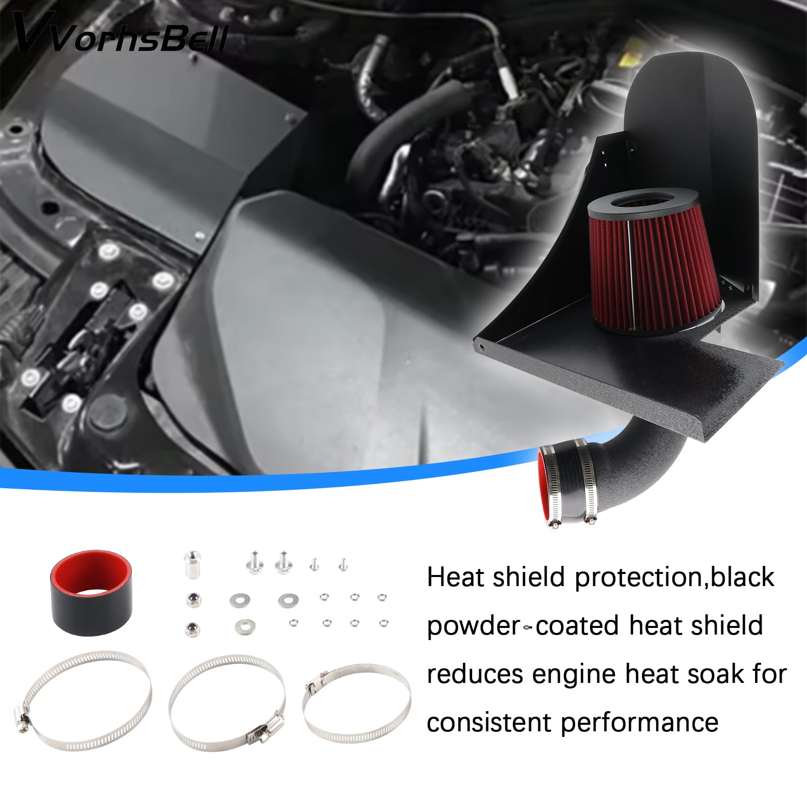 Sistema De Admisión De Aire Frío, Compatible Con BMW B48 2,0T 2016-2018 120i 125i 220i 230i 320i 420i 430i F20 F21 F22 F23 F30 F31 F32 F33, Tubo De Aluminio Filtro Cónico Rojo Alto Flujo