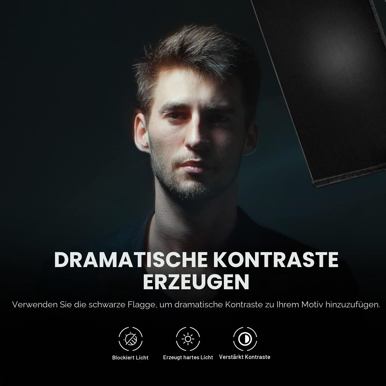 NEEWER SF6090F 5 in 1 Faltbare Fotografie Flaggen-Kit Reflektor Lichtmodifikator für weiche und Diffuse und helle Effekte inklusive Tragetasche