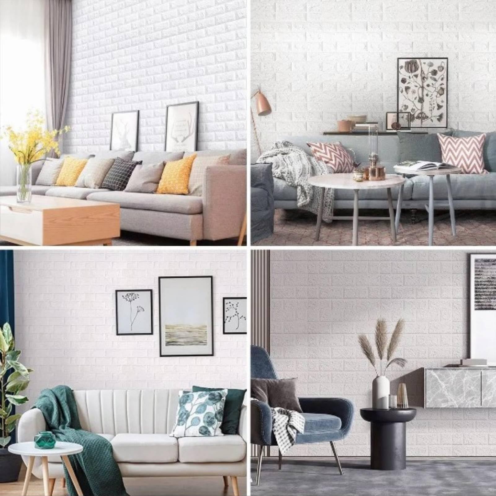 20 Piezas Papel Pintado Pared, Paneles Decorativos 3D, 35x38cm, Panel Decorativos para Pared, Revestimiento Pared Exterior Panel PVC Exterior Papel Pared Autoadhesivo