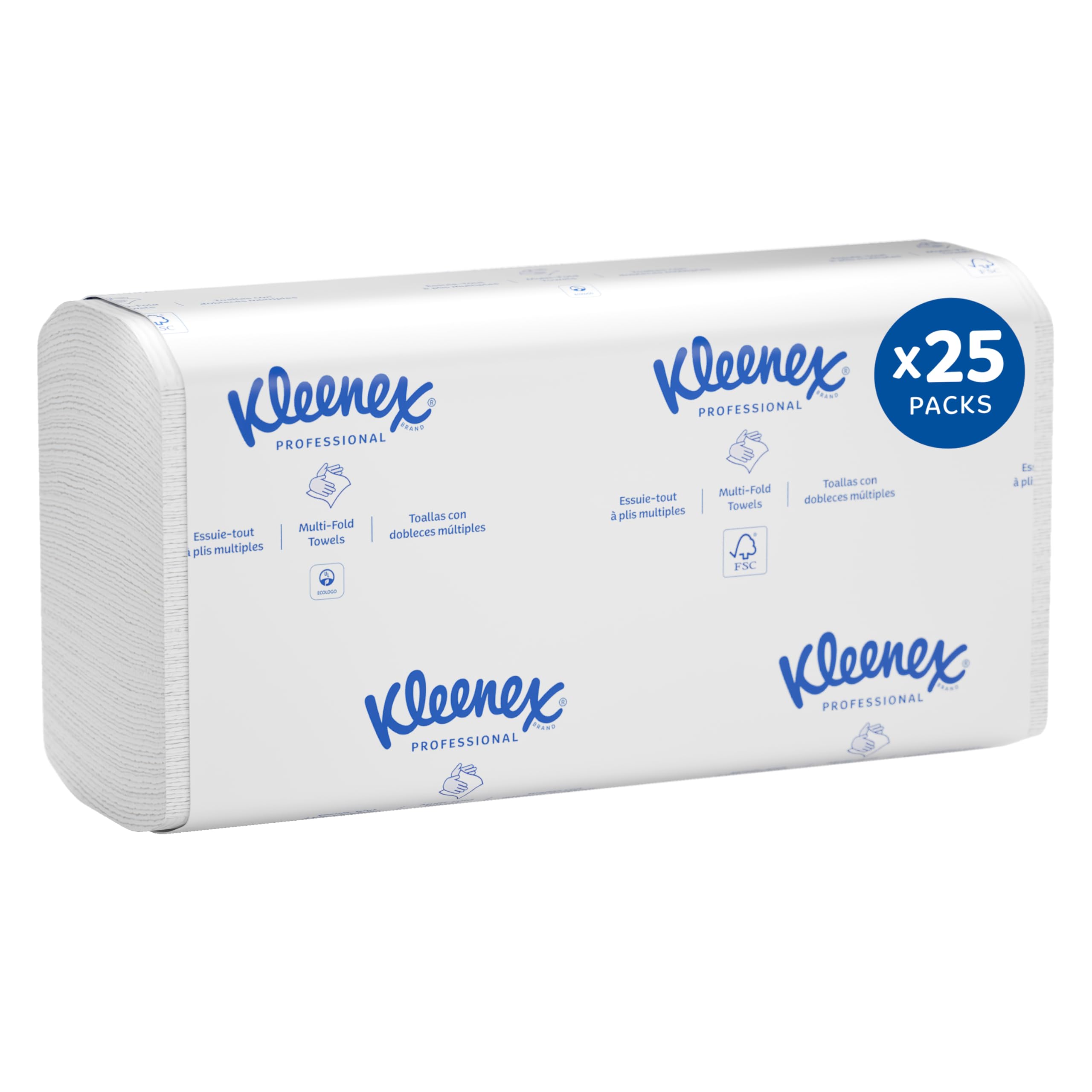 Kimberly-Clark Kleenex Premiere Scottfold Multifold Paper Towels Bulk 13254 Fast-Drying Absorbency Pockets White 120 Sheets Pack 25 Packs