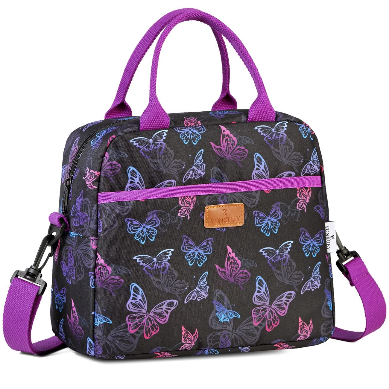 VX VONXURY Lunch Bag for Kids, Cute Lunch Box Bag Insulated Thermal Lunch Tote Bag for Boys Girls with Removable Shoulder Strap