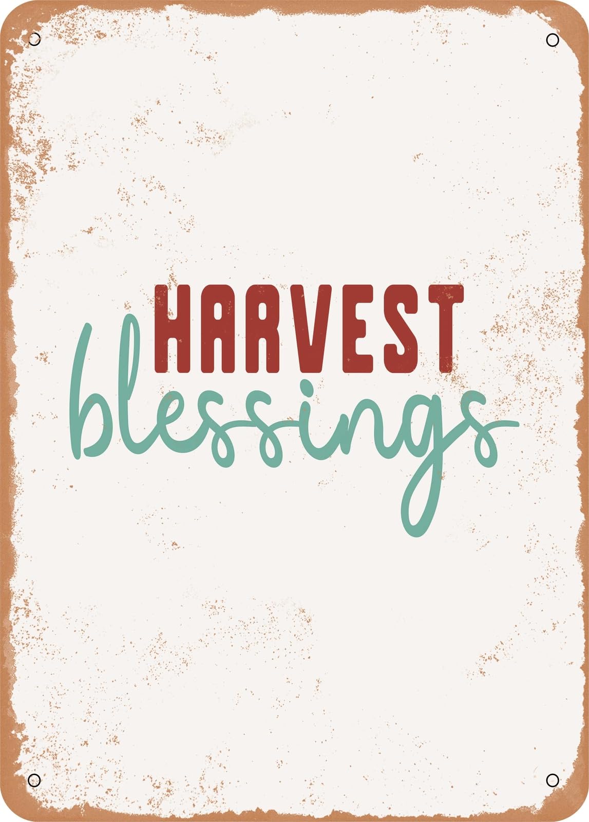 Miaomansenstore Metal Sign - Harvest Blessings - Vintage Rusty Look Home Decor