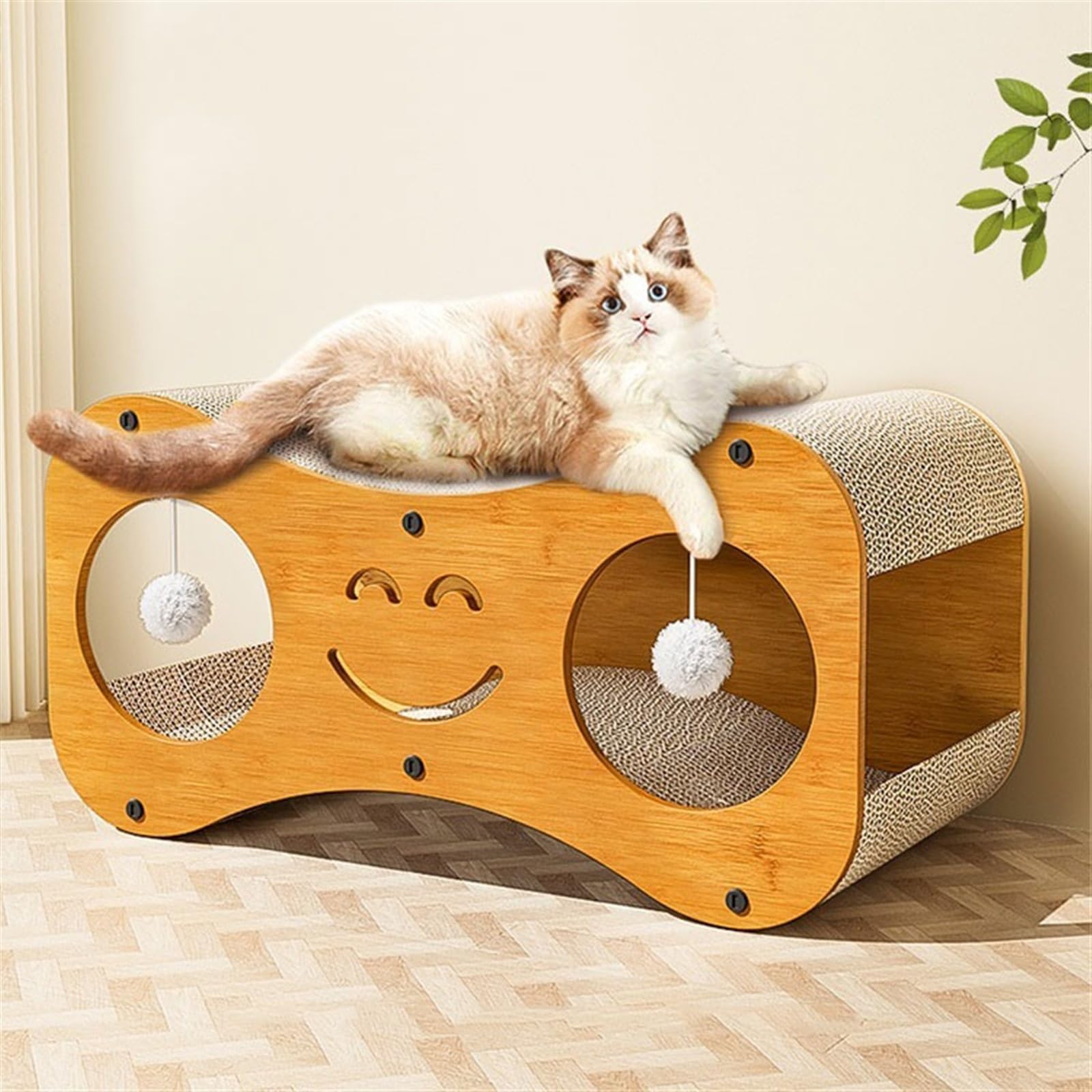 rascador para Gatos Casa for Gatos de Dos Pisos, Juguetes for Gatos, Marco de Escalada Vertical for Gatos, afilador de Garras en Relieve, casa for sofá rascador para Gatos Carton(60cm)