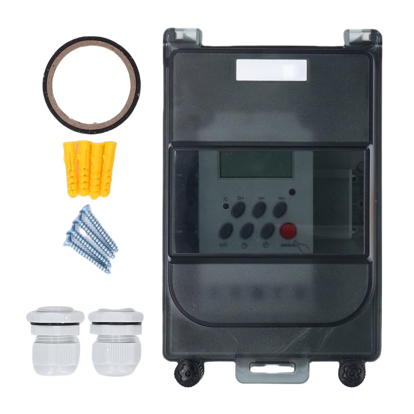 Poolpumpen-Timer mit Batterie, 28 EIN/AUS Programmierbare Digitale Timerbox, Betriebssicher, für den Außenbereich für Heizung, Filter, Bewässerungssysteme