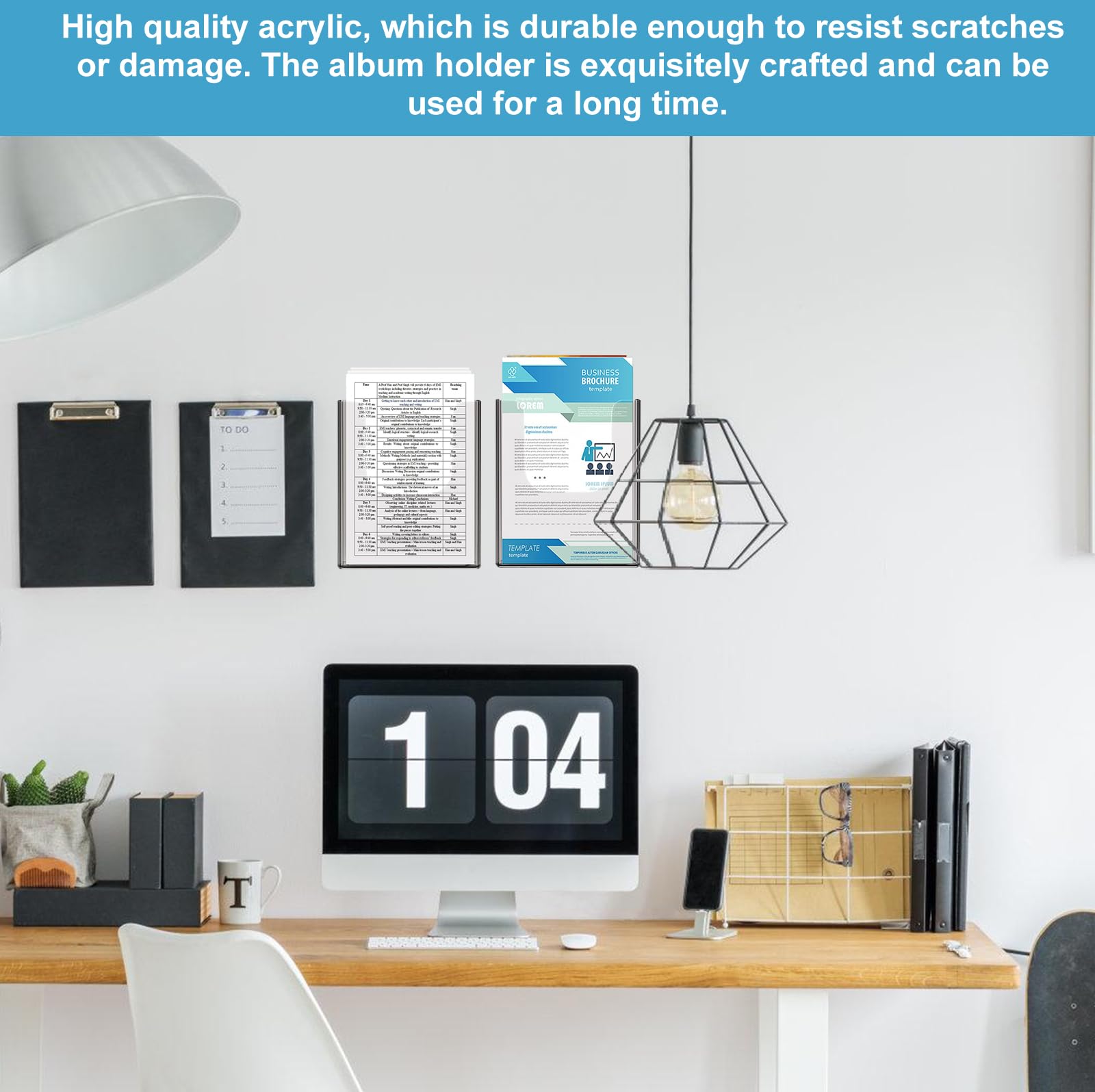2 Soportes para Folletos de Pared A6: Soporte de Plástico Transparente para Colgar Revistas, Menús y Documentos