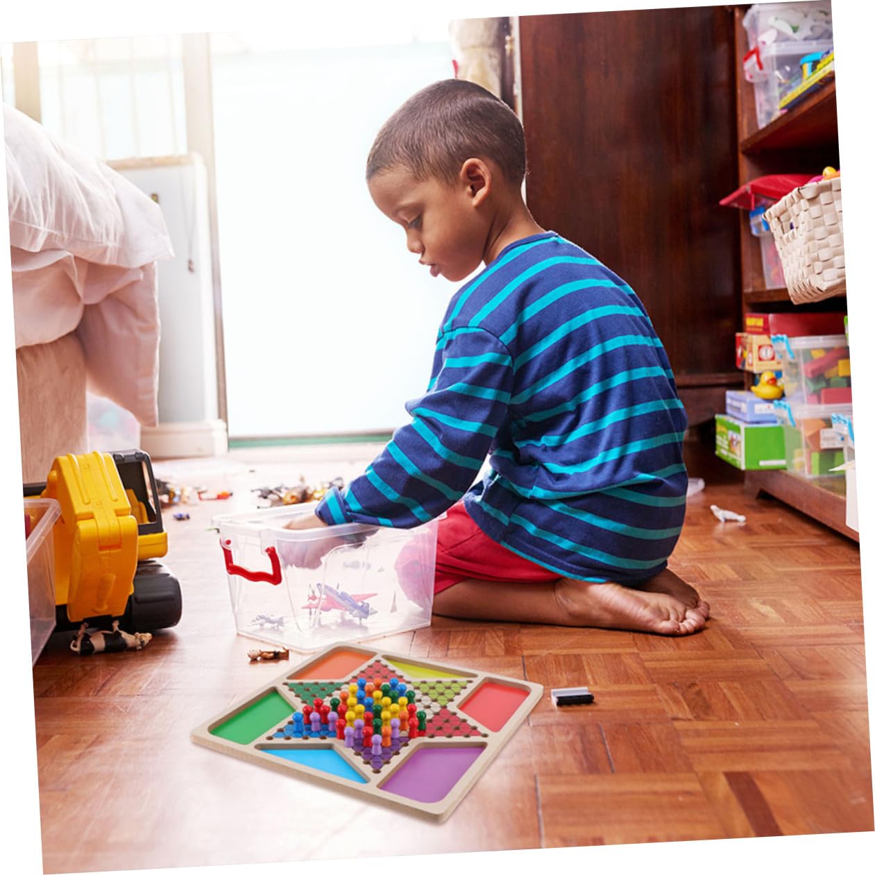 Jeu de Dames Gobang Jeu de Société Créatif et Coloré en Bois pour Garçon et Filles Jouet Éducatif Léger Toucher Confortable pour Moments en Famille