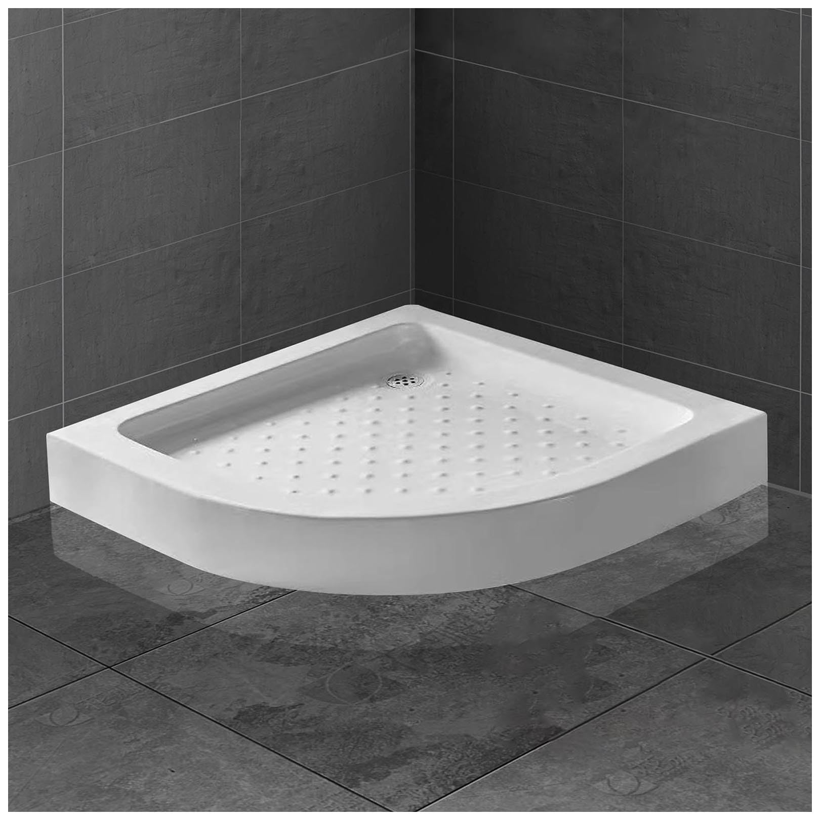 Base de douche antidérapante en acrylique avec receveur sécurisé