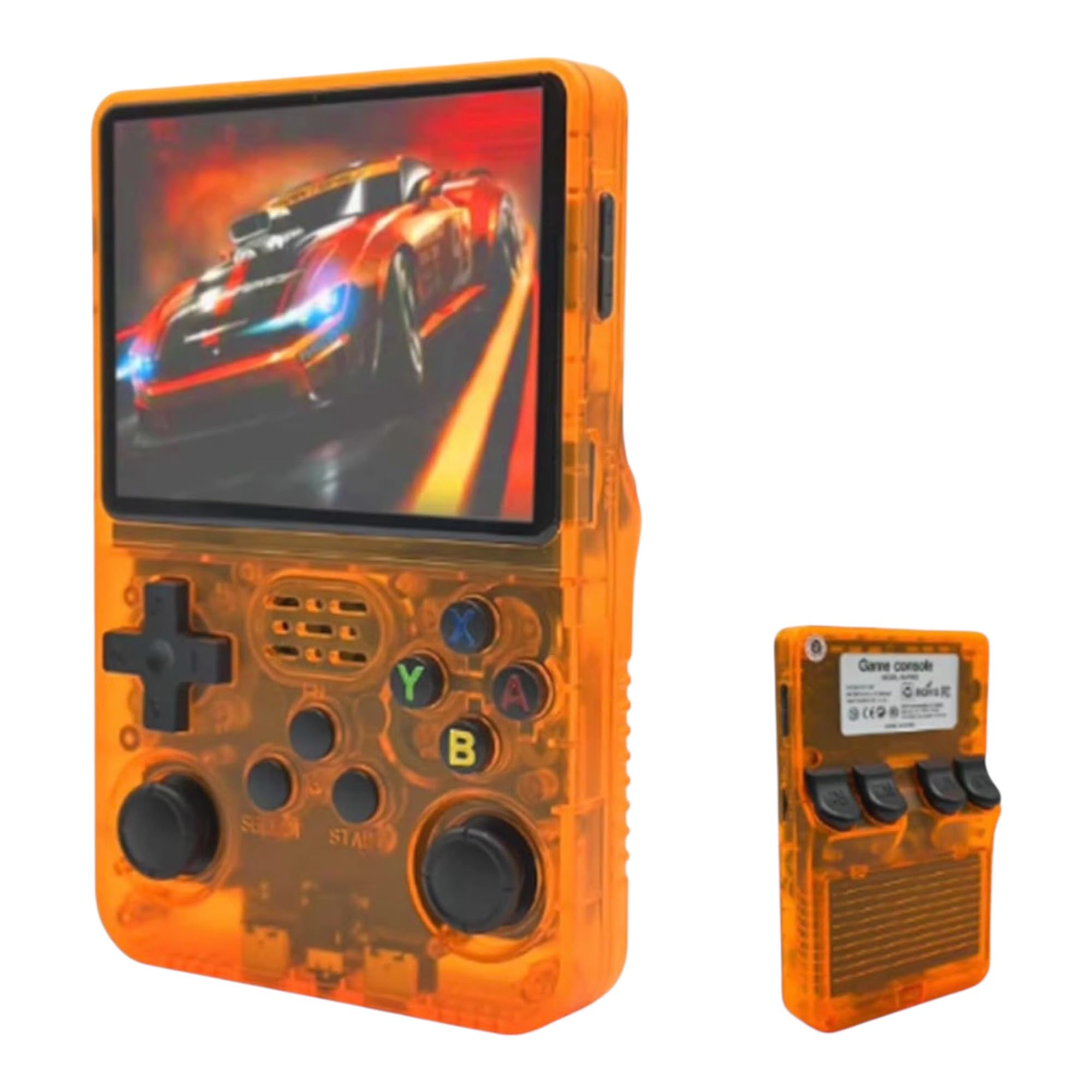 2026 Upgrade 128GB R36S Retro Handheld Game Console, Linux System Portable Game Player with 3.5 Inch IPS Screen, Open Source Pocket Video Game Console (Orange, 128, GB)