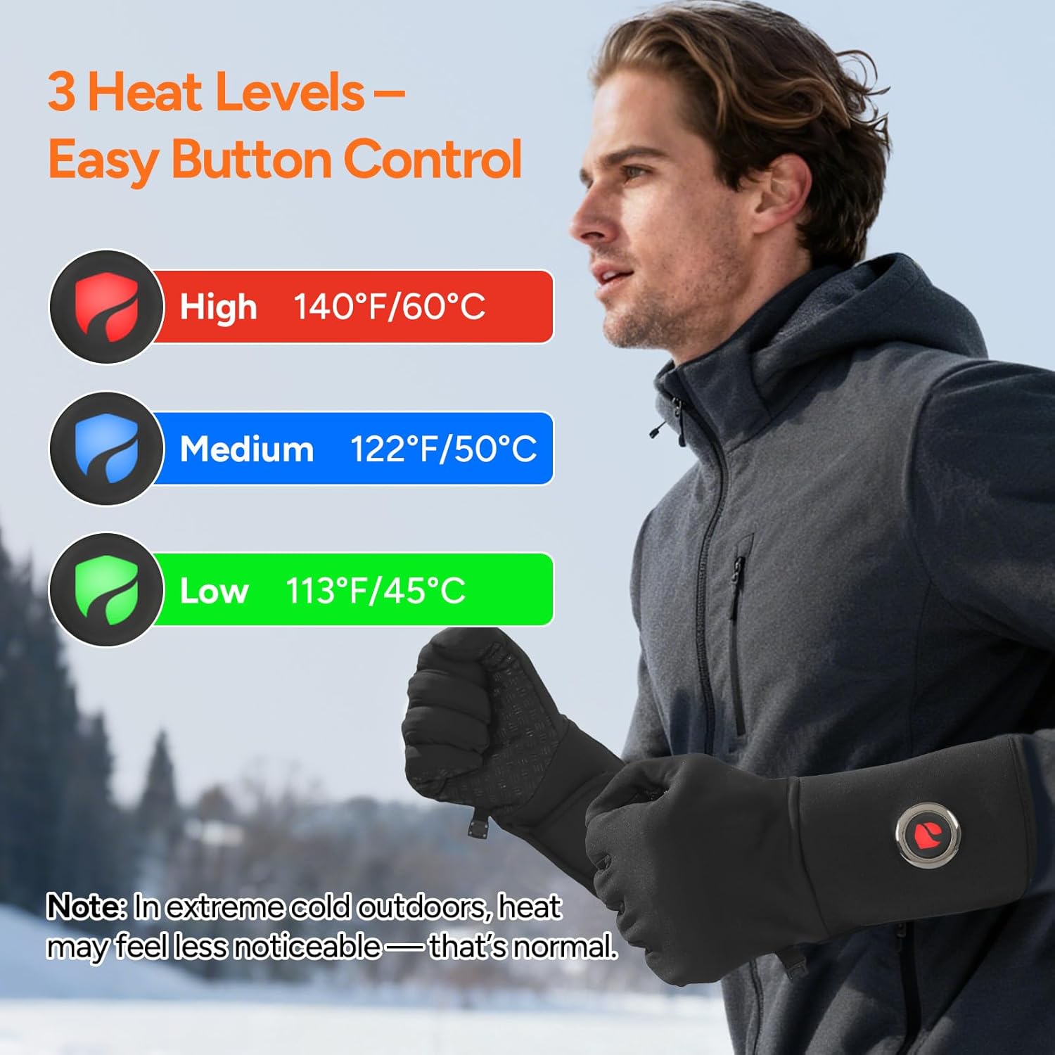 DR.PREPARE Heated Gloves for Men Women, 3200mAh Rechargeable Electric Battery, Thin Heated Motorcycle Work Gloves Liners, Touch Screen Gloves Winter Hand Warmer for Hunting Skiing Snowboarding - Image 4
