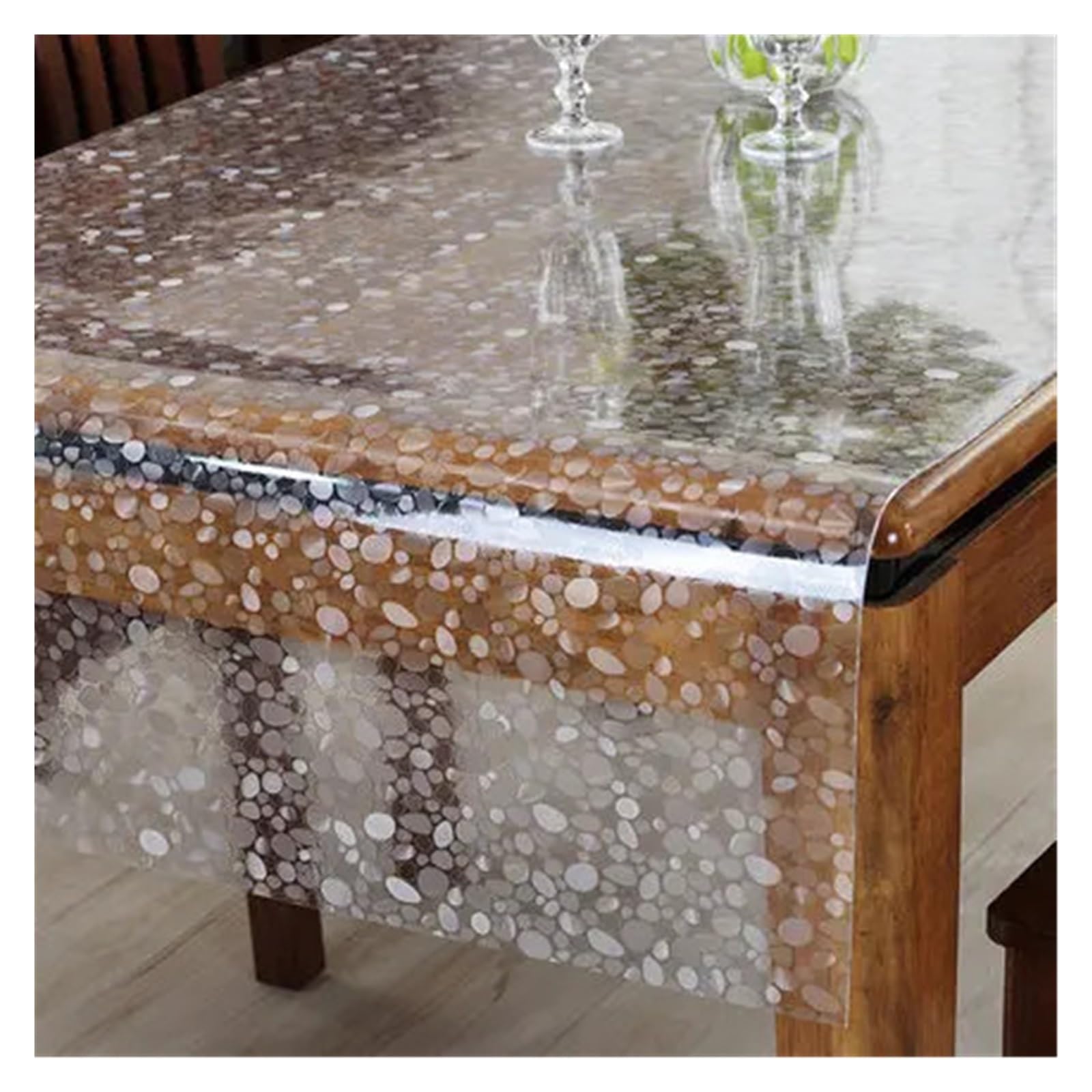 CIGPKLO Transparent Tablecloth 1.5mm Translucent Waterproof Soft Tablecloth Rectangle Table Cloths Coffee Mat Cover For Kitchen(A 1.5mm,90x90cm)