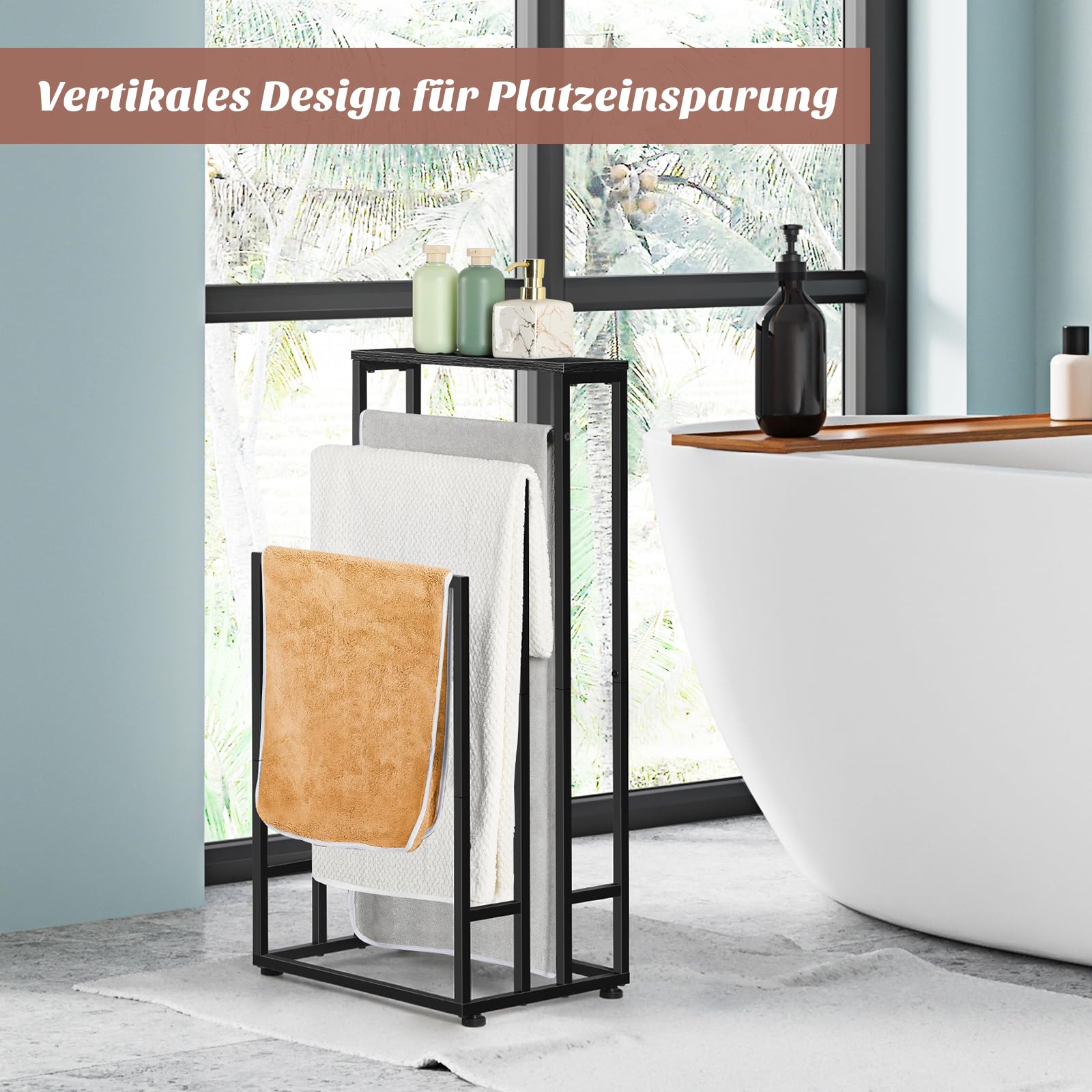 HOOBRO Porte-Serviettes Sur Pied, 43 X 28 X 81 Cm, Range-Serviettes, Support Salle De Bain, Stable - Bricolage HOOBRO Porte-Serviettes Sur Pied, 43 X 28 X 81 Cm, Range-Serviettes, Support Salle De Bain, Stable - Bricolage