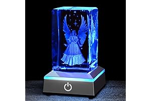 3D Guardian Angel Crystal Night Light