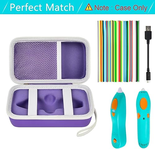 Miniatura 11 de ANKHOH Funda compatible con 3Doodler Start+ Essentials para juego 3D, organizador de almacenamiento para impresión de recarga de filamento y Naranja