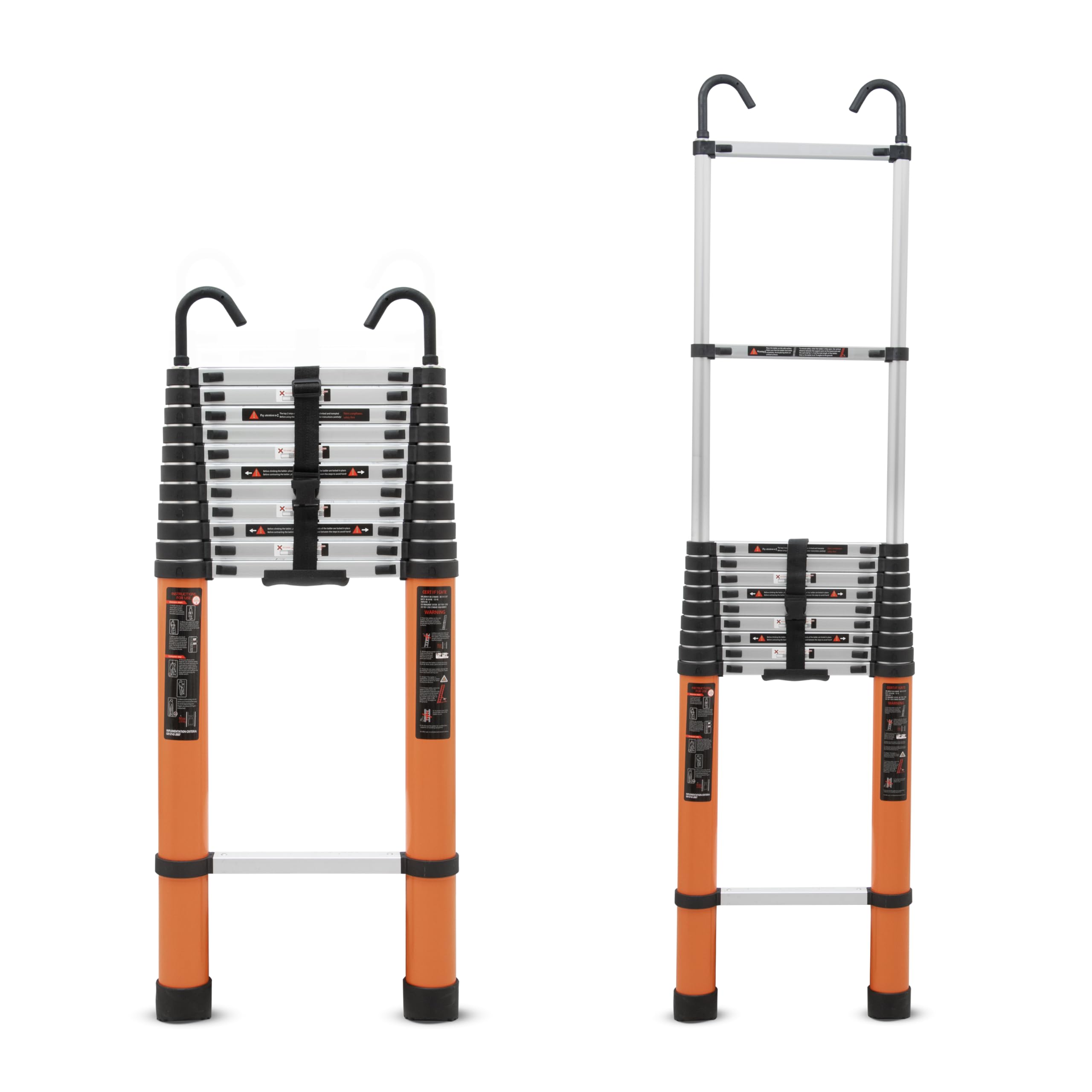 Plantex 2.6m (8.5 ft.) Portable and Compact Aluminium Telescopic Ladder with Removable Hooks/Foldable Multipurpose Ladder for Home & Outdoor Use/2 Years of Warranty By Plantex/EN131 Certified-(Black) — Amazon image 16