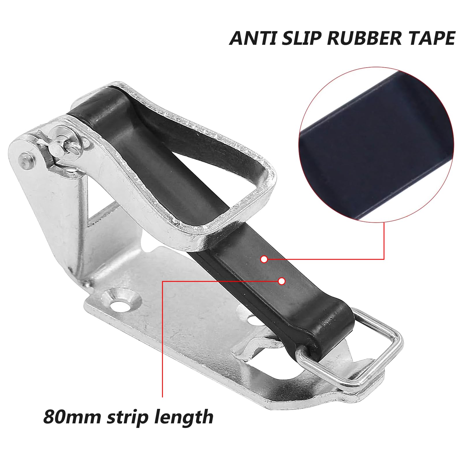 Lot de 6 supports de pelle, fermeture à serrage de 80 mm avec bande élastique, porte-balai, support de pelle pour barres de toit, porte-hache, roulement de fermeture pour remorque, camion, engin de