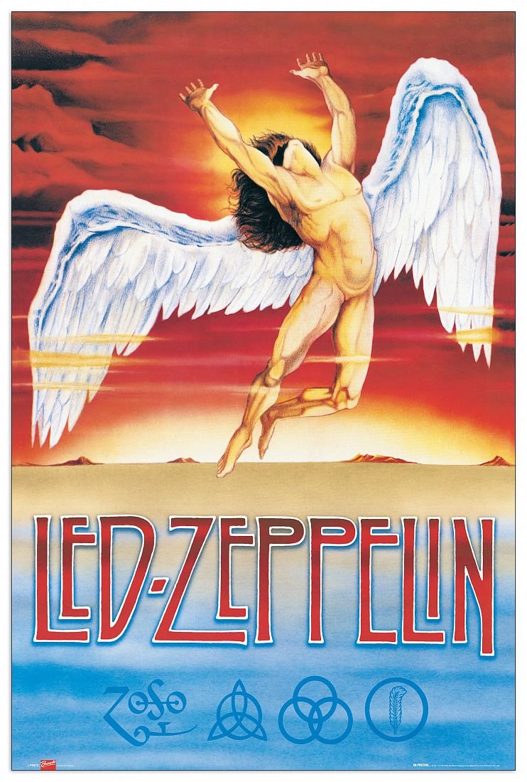 Led Zeppelin Swan Song Decorative Panel, Multi-Colour, 24 x 36