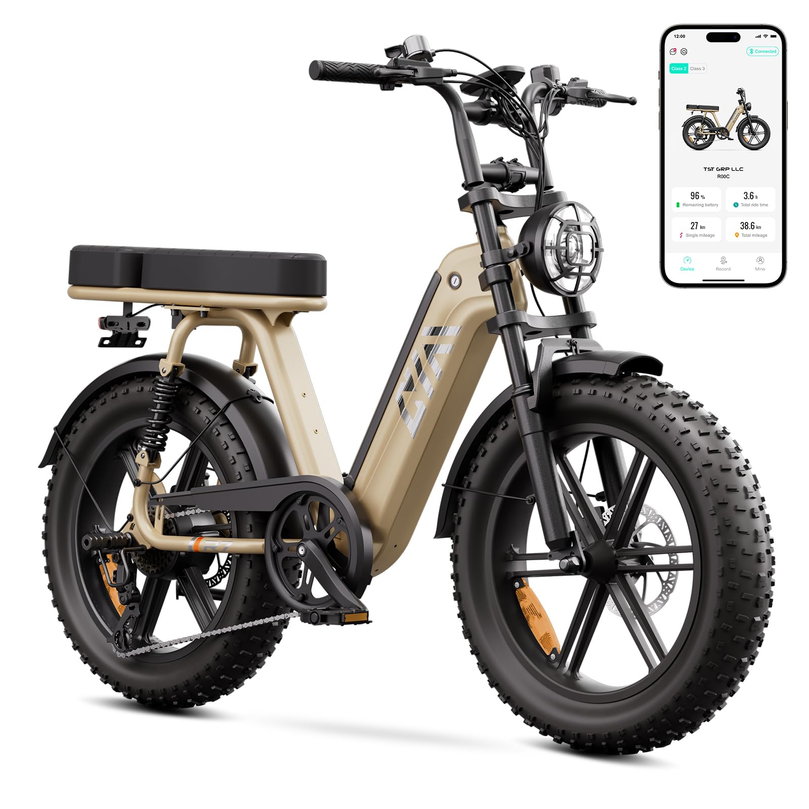 TST Bicicleta Eléctrica 20" Neumáticos Anchos E-Bike con Batería Extraíble 48V 15AH, Motor 250W, Autonomía 60km, Cuadro Paso Bajo, Suspensión, Pantalla LCD - Ideal Adultos Desplazamientos y Off-Road